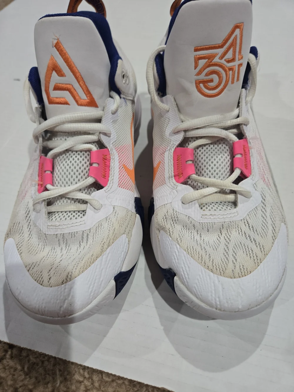 Nike Giannis Immortality 2 White Deep Royal Blue Pink Size 6Y